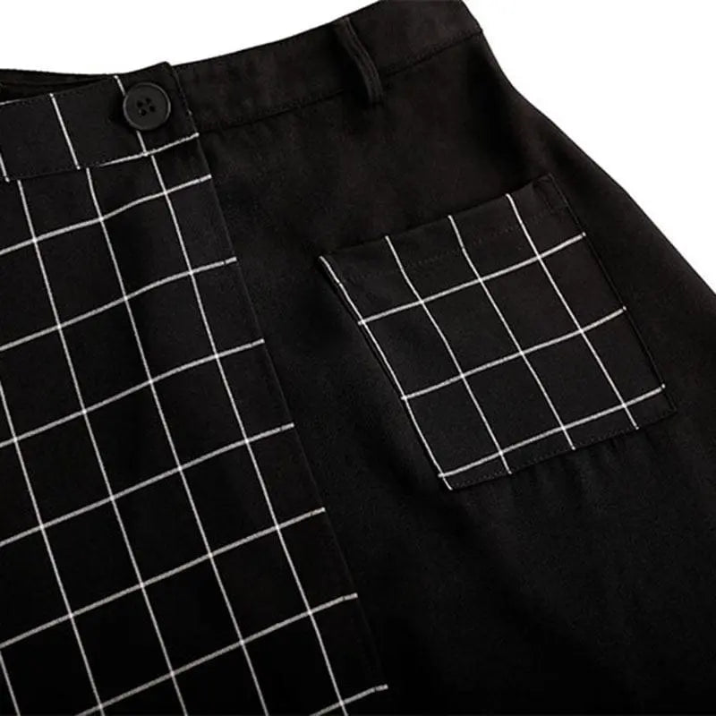 Gothic Grunge Harajuku Solid and Grid Skirt EG0306 - Egirldoll