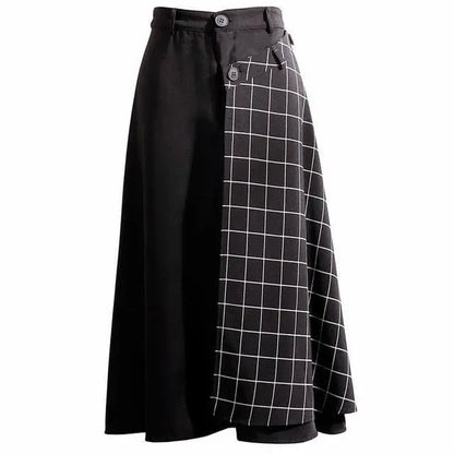 Gothic Grunge Harajuku Solid and Grid Skirt EG0306 - Egirldoll