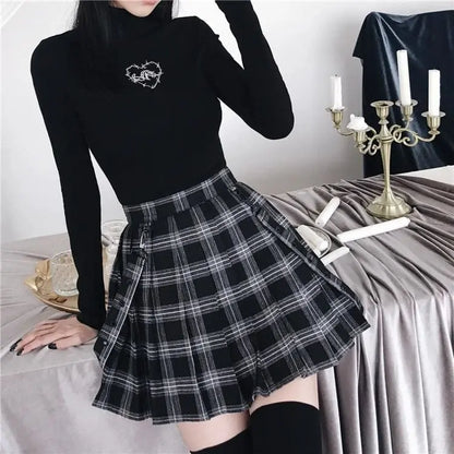 Gothic Grunge Heart Thorns Long Sleeve Top EG13090 - Egirldoll