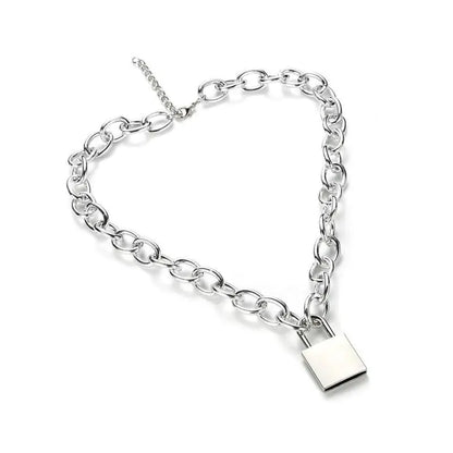 Gothic Grunge Large Padlock Chain Necklace EG0314 - Egirldoll