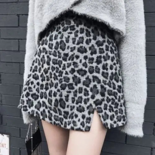 Gothic Grunge Leopard Print Mini Skirt (Available in M to 4XL) EG0316 - Egirldoll