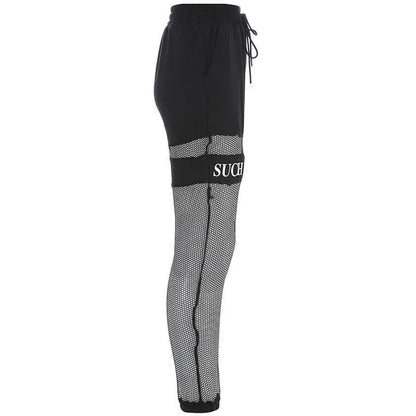 Gothic Grunge Mesh Jogger Pants EG144 - Egirldoll