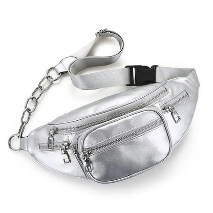 Gothic Grunge PU Leather Chain Fanny Pack Waist Bag EG0336 - Egirldoll