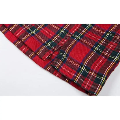 Gothic Grunge Red Black Plaid Pencil Mini Skirt EG0343 - Egirldoll