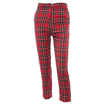 Gothic Grunge Red Plaid Pants EG0349 - Egirldoll