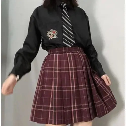 Gothic Grunge School Girl Plaid Pleated Mini Skirt (Available in size M to 4XL) EG0355 - Egirldoll