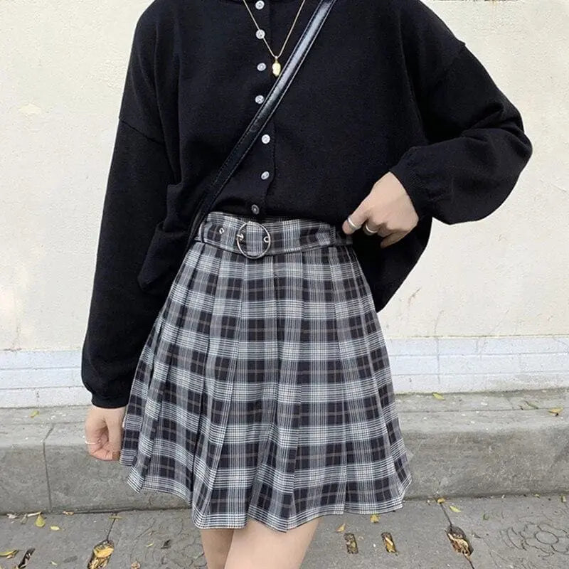 Gothic Grunge Schoolgirl Plaid Mini Skirt EG0356 - Egirldoll