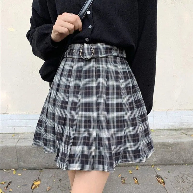 Gothic Grunge Schoolgirl Plaid Mini Skirt EG0356 - Egirldoll