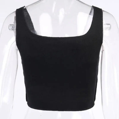 Gothic Grunge Two-Tone Black and White Tank Top EG322 - Egirldoll