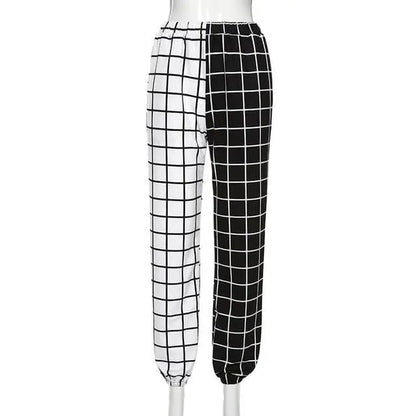 Gothic Grunge Two-Tone Checkered Pants EG057 - Egirldoll