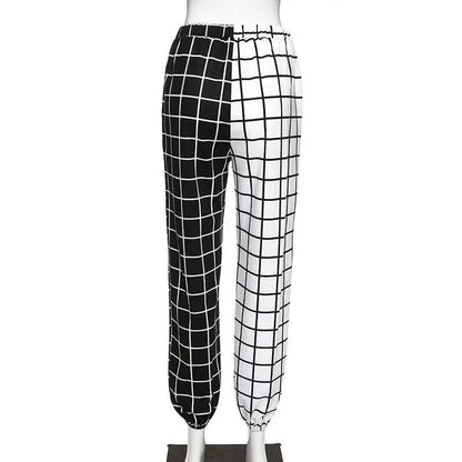 Gothic Grunge Two-Tone Checkered Pants EG057 - Egirldoll