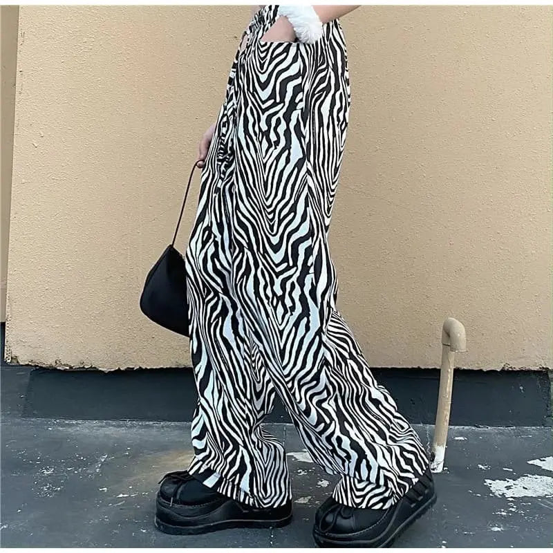 Gothic Grunge Zebra Stripes Pants (Available in 2 colors) EG0377 - Egirldoll