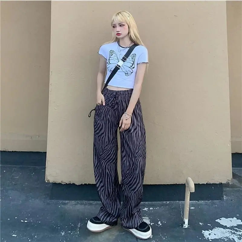 Gothic Grunge Zebra Stripes Pants (Available in 2 colors) EG0377 - Egirldoll