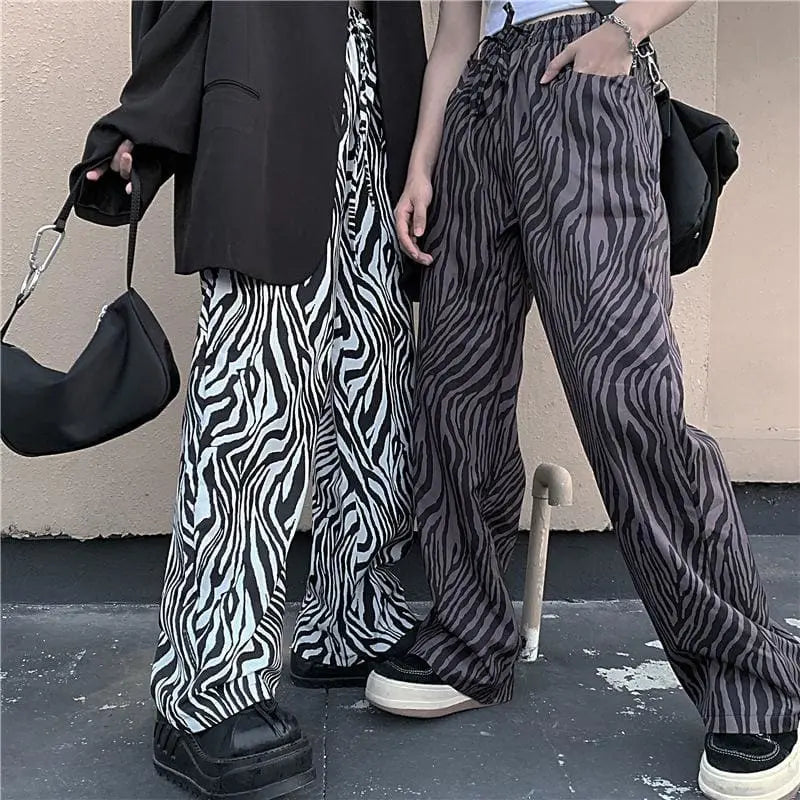 Gothic Grunge Zebra Stripes Pants (Available in 2 colors) EG0377 - Egirldoll