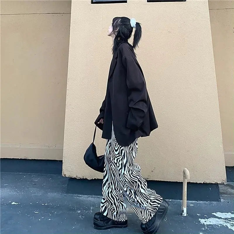 Gothic Grunge Zebra Stripes Pants (Available in 2 colors) EG0377 - Egirldoll