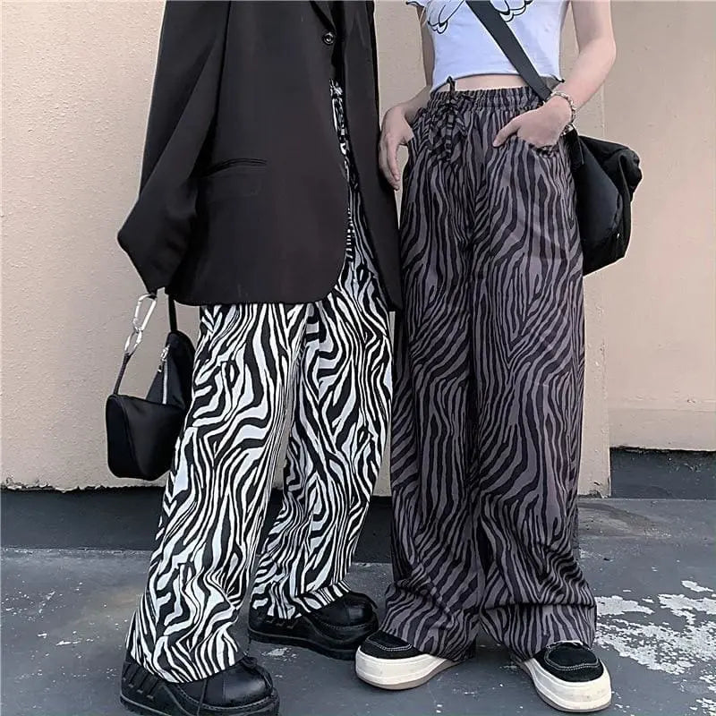 Gothic Grunge Zebra Stripes Pants (Available in 2 colors) EG0377 - Egirldoll