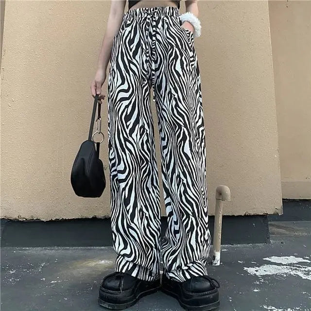 Gothic Grunge Zebra Stripes Pants (Available in 2 colors) EG0377 - Egirldoll
