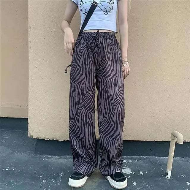 Gothic Grunge Zebra Stripes Pants (Available in 2 colors) EG0377 - Egirldoll