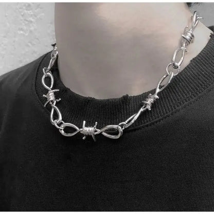 Gothic Harajuku Barbed Wire Thorns Choker Necklace EG012 - Egirldoll