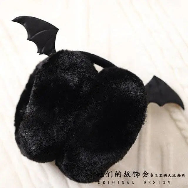 Gothic Harajuku Bat Wings Faux Fur Warm Earmuffs EG0386 - Egirldoll