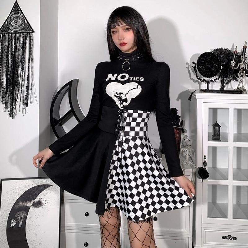 Gothic Harajuku Check It Corset Mini Skirt EG16521 - Egirldoll