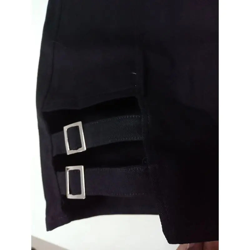 Gothic Harajuku Double Buckle Asymmetrical Mini Skirt EG0391 - Egirldoll