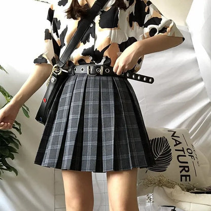 Gothic Harajuku Grunge Pleated Mini Skirt EG0395 - Egirldoll