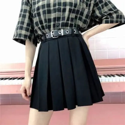 Gothic Harajuku Grunge Pleated Mini Skirt EG0395 - Egirldoll