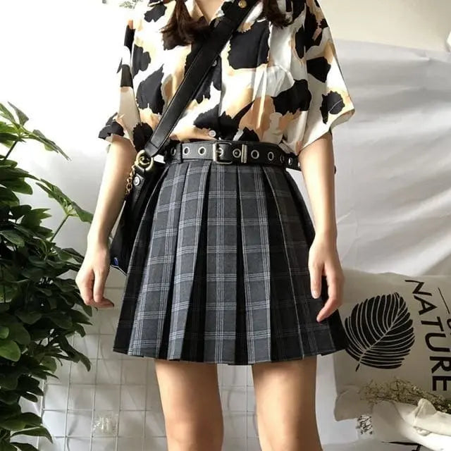 Gothic Harajuku Grunge Pleated Mini Skirt EG0395 - Egirldoll