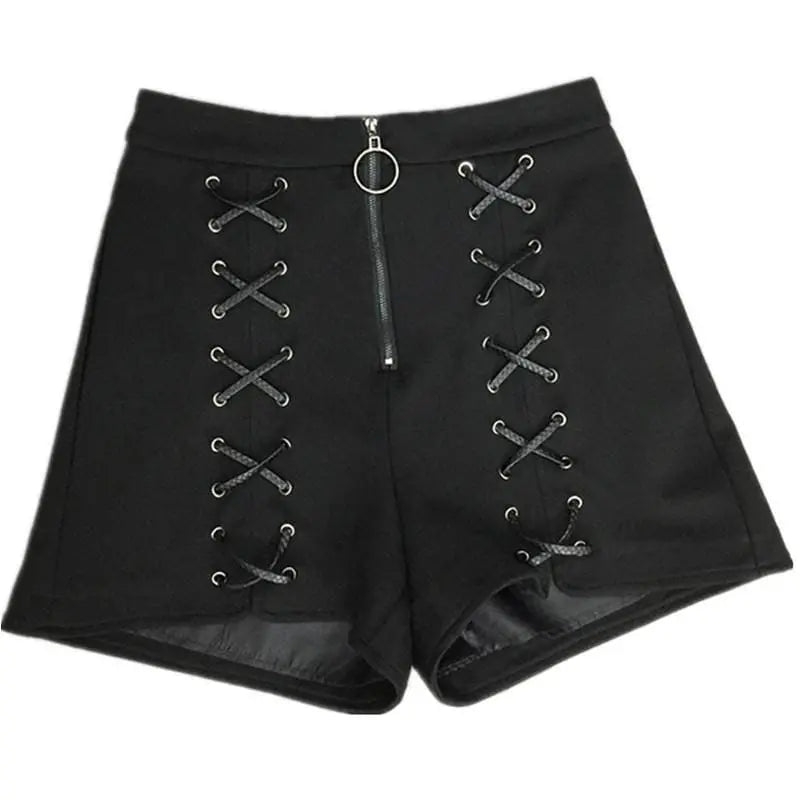 Gothic Harajuku Lace Up High Waisted Shorts EG0408 - Egirldoll