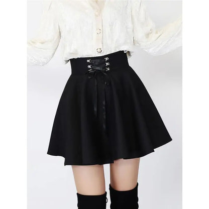 Gothic Harajuku Lace Up Waist Mini Skirt EG001 - Egirldoll