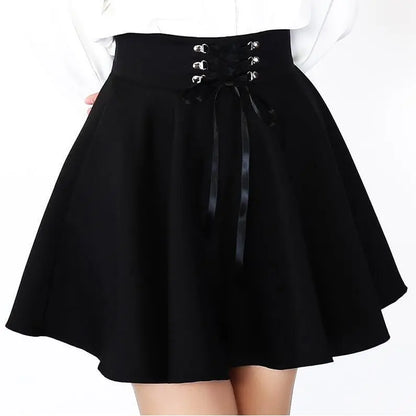 Gothic Harajuku Lace Up Waist Mini Skirt EG001 - Egirldoll