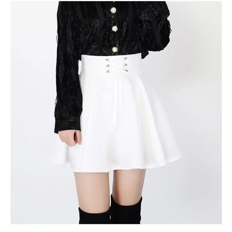 Gothic Harajuku Lace Up Waist Mini Skirt EG001 - Egirldoll
