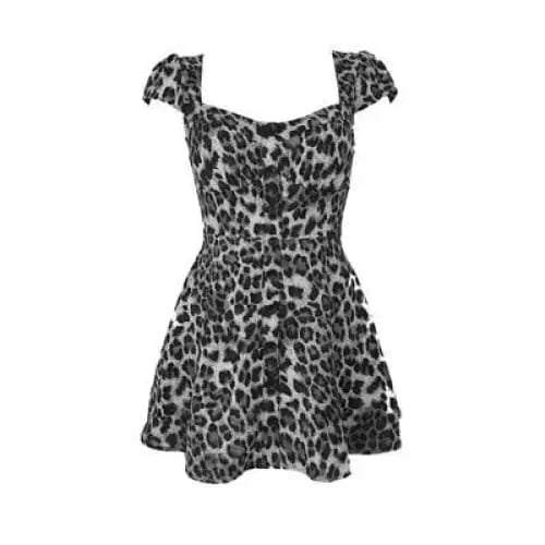 Gothic Harajuku Leopard Print Mini Dress EG372 - Egirldoll