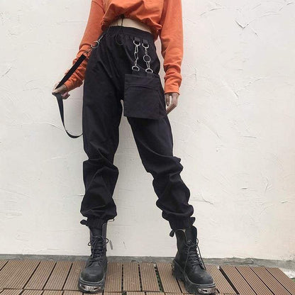 Gothic Harajuku Linked Up Cargo Joggers GA100 - Egirldoll