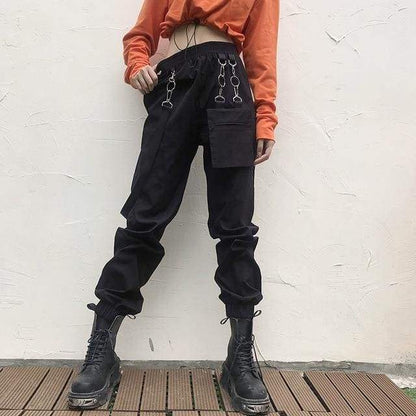 Gothic Harajuku Linked Up Cargo Joggers GA100 - Egirldoll