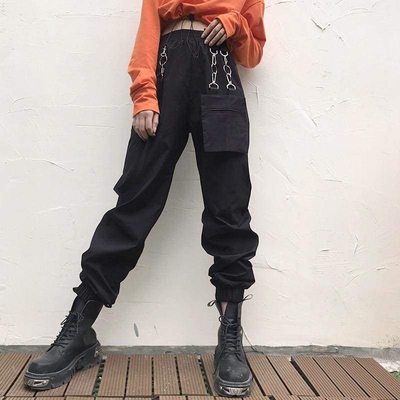 Gothic Harajuku Linked Up Cargo Joggers GA100 - Egirldoll