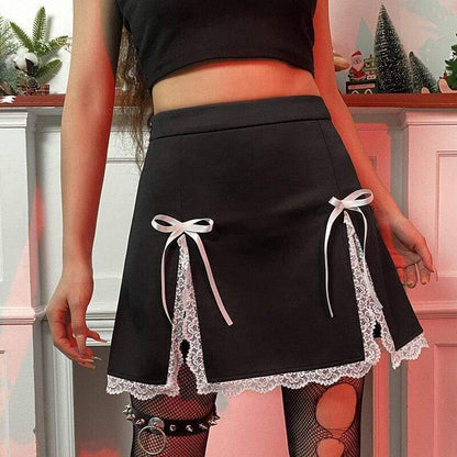 Gothic Harajuku Love Lace Mini Skirt GA016 - Egirldoll