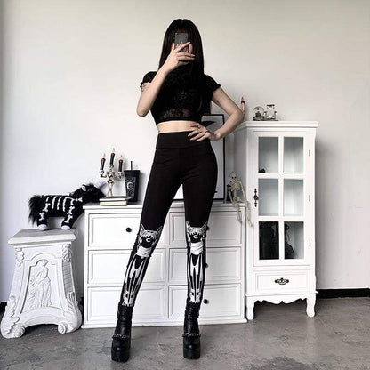 Gothic Harajuku Mystic Sphynx Leggings GA099 - Egirldoll