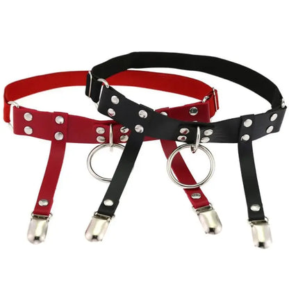 Gothic Harajuku O-Ring Faux Leather Leg Garter Harness EG0420 - Egirldoll