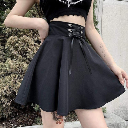 Gothic Harajuku Obsessed Lace Up Skirt EG001 - Egirldoll