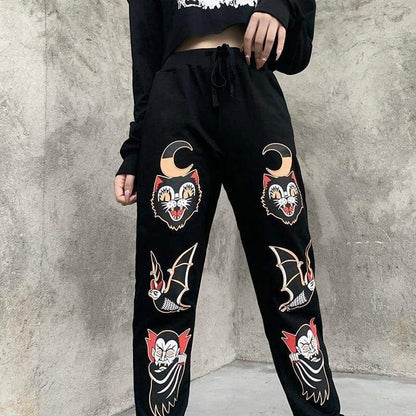 Gothic Harajuku Outta Hell Joggers Pants GA087 - Egirldoll