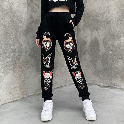 Gothic Harajuku Outta Hell Joggers Pants GA087 - Egirldoll