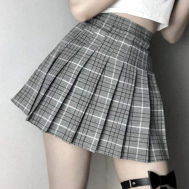 Gothic Harajuku Pay My Tuition Plaid Skirt EG16665 - Egirldoll
