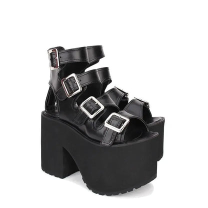 Gothic Harajuku Punk Gladiator Platform Shoes EG054 - Egirldoll