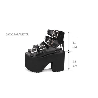 Gothic Harajuku Punk Gladiator Platform Shoes EG054 - Egirldoll