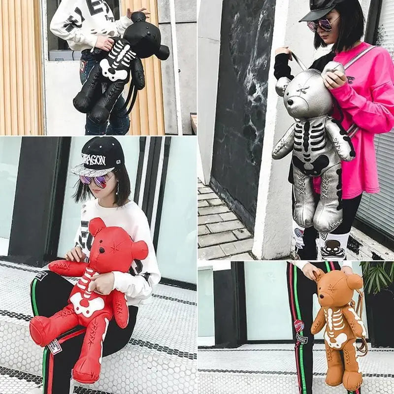 Gothic Harajuku Punk Skeleton Bear Backpack EG0426 - Egirldoll