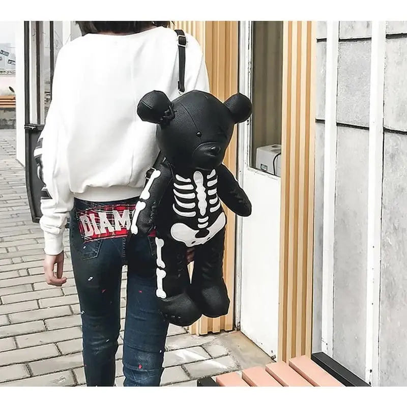 Gothic Harajuku Punk Skeleton Bear Backpack EG0426 - Egirldoll