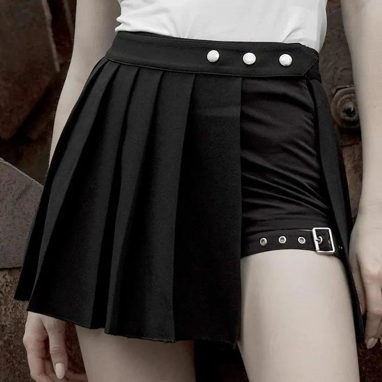 Gothic Harajuku Red/Black Pleated Short Skirt EG223 - Egirldoll