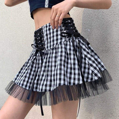 Gothic Harajuku School Dropout Plaid Skirt GA030 - Egirldoll